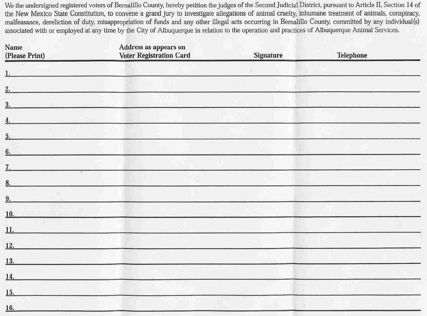 Two petitions are available to
